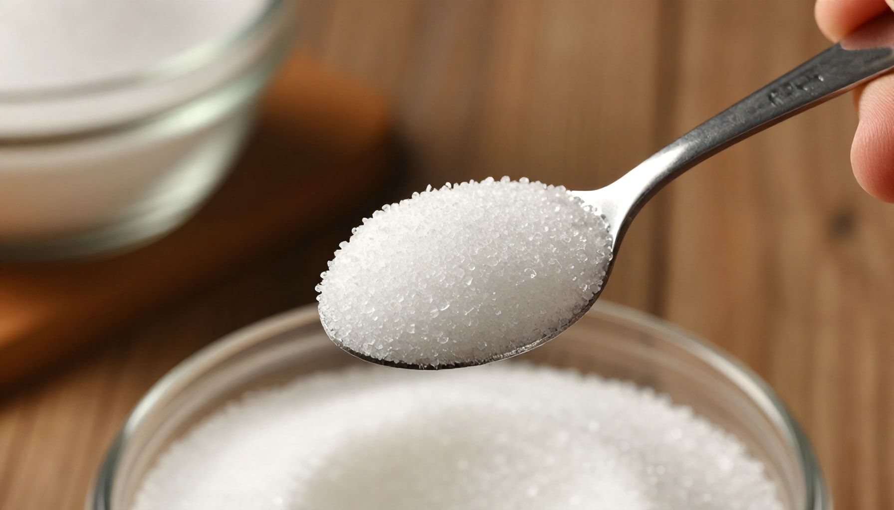 Master the art of precise sugar measurement with this simple teaspoon technique.