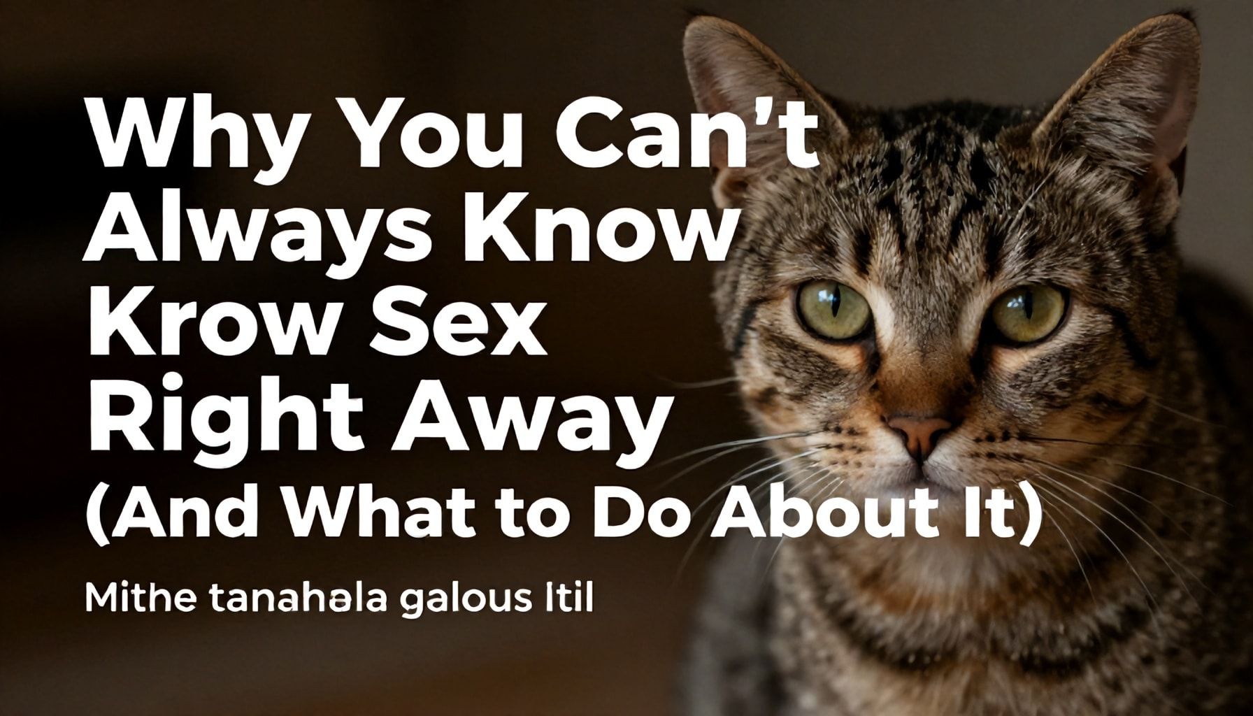 Why You Can’t Always Know the Sex Right Away (And What to Do About It)*